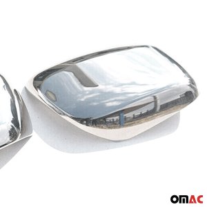 Toyota Land Cruiser Mirror Cover - Omac - S.Steel - Gloss Silver - '08-'21
